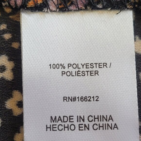 Ninety Brown Paisley Pleated Blouse with Bell Sleeve Size M - Boho Flowy - Picture 8 of 10